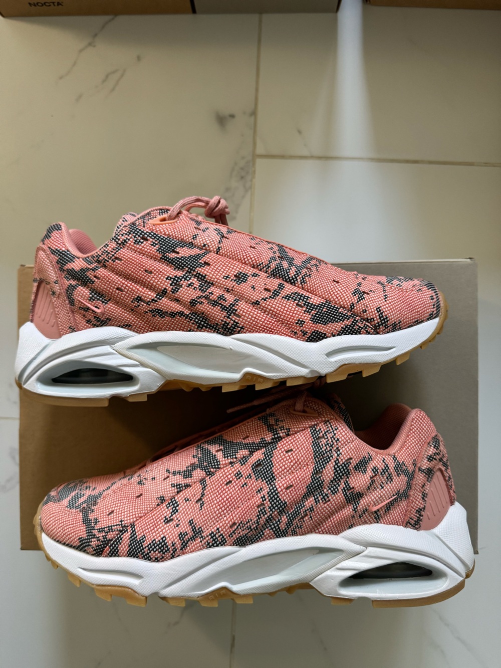 Nike x NOCTA Pink and Black Marbled Knit Athletic Sneakers